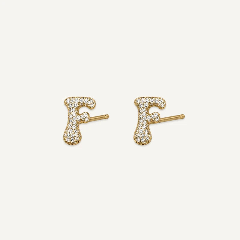 Boucles d'Oreilles Initiale Strass F