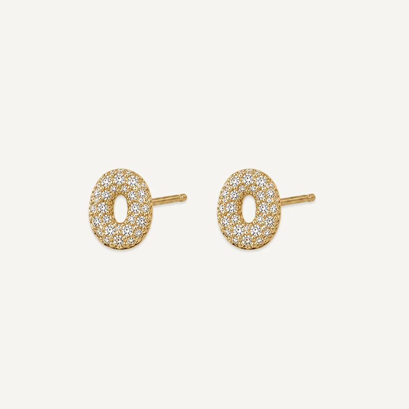 Boucles d'Oreilles Initiale Strass O