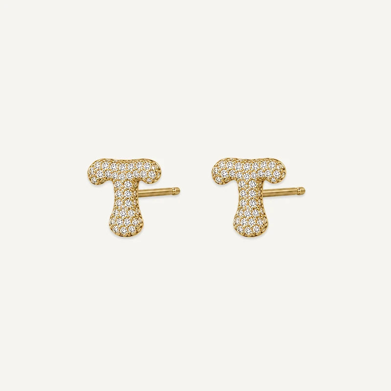 Boucles d'Oreilles Initiale Strass T
