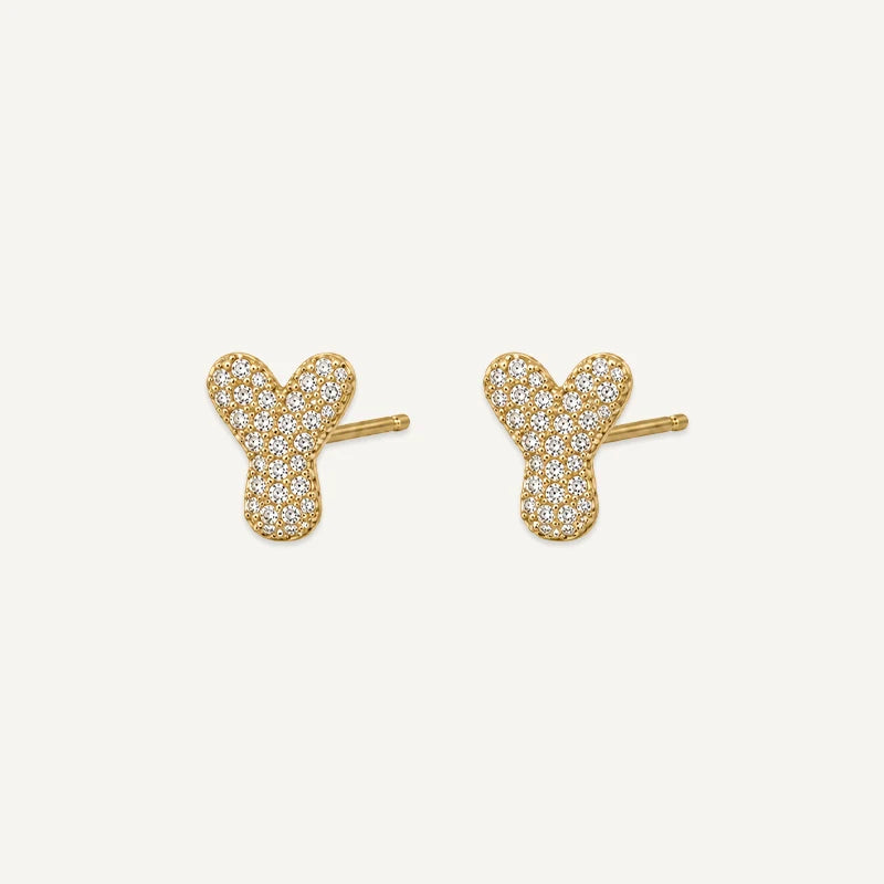 Boucles d'Oreilles Initiale Strass Y