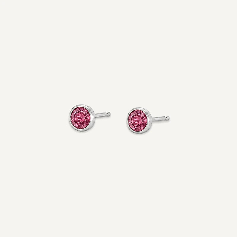 Boucles d’Oreilles Puces Pierre de Naissance Argent Juillet