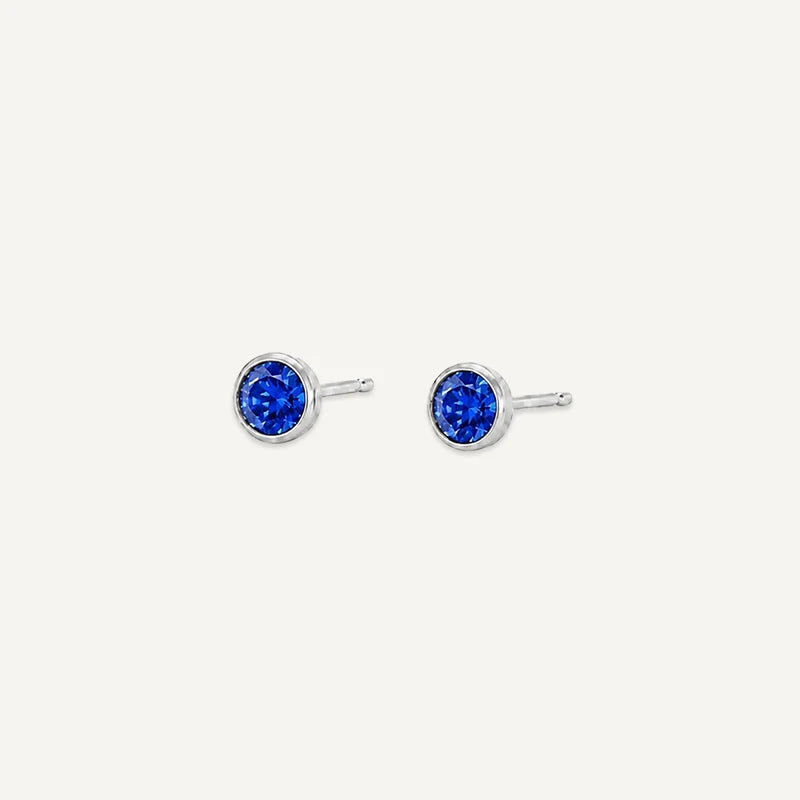 Boucles d’Oreilles Puces Pierre de Naissance Septembre