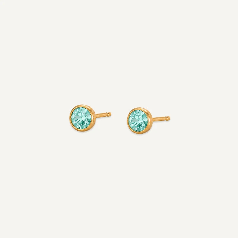 Boucles d’Oreilles Puces Pierre de Naissance Or Mars