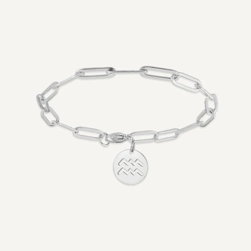 Bracelet chaîne Maillons Signe Astrologique Argent Verseau