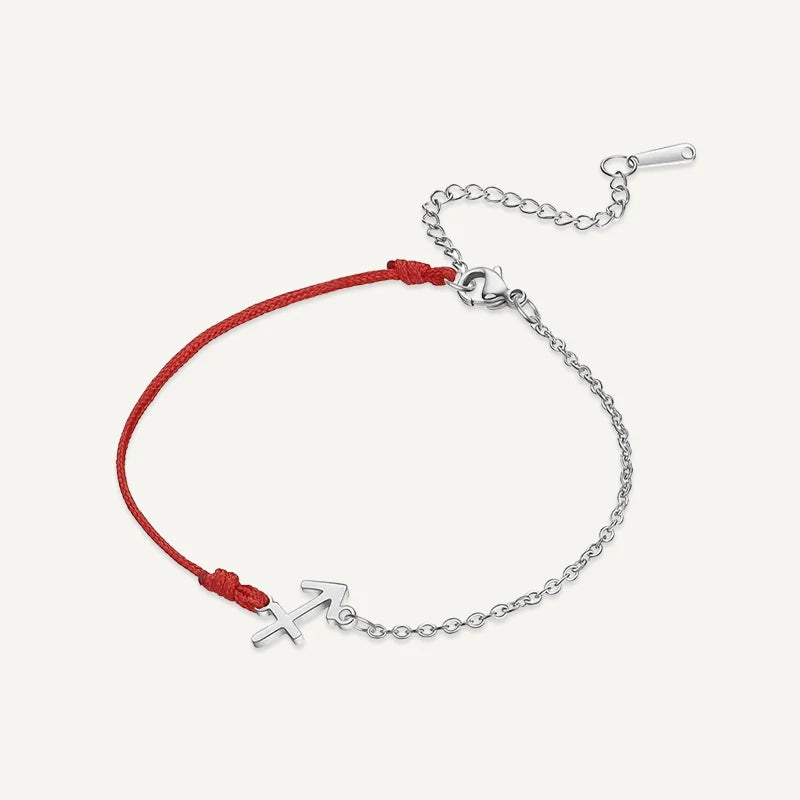 Bracelet Cordon Chaîne Signe Astrologique Argent Sagittaire