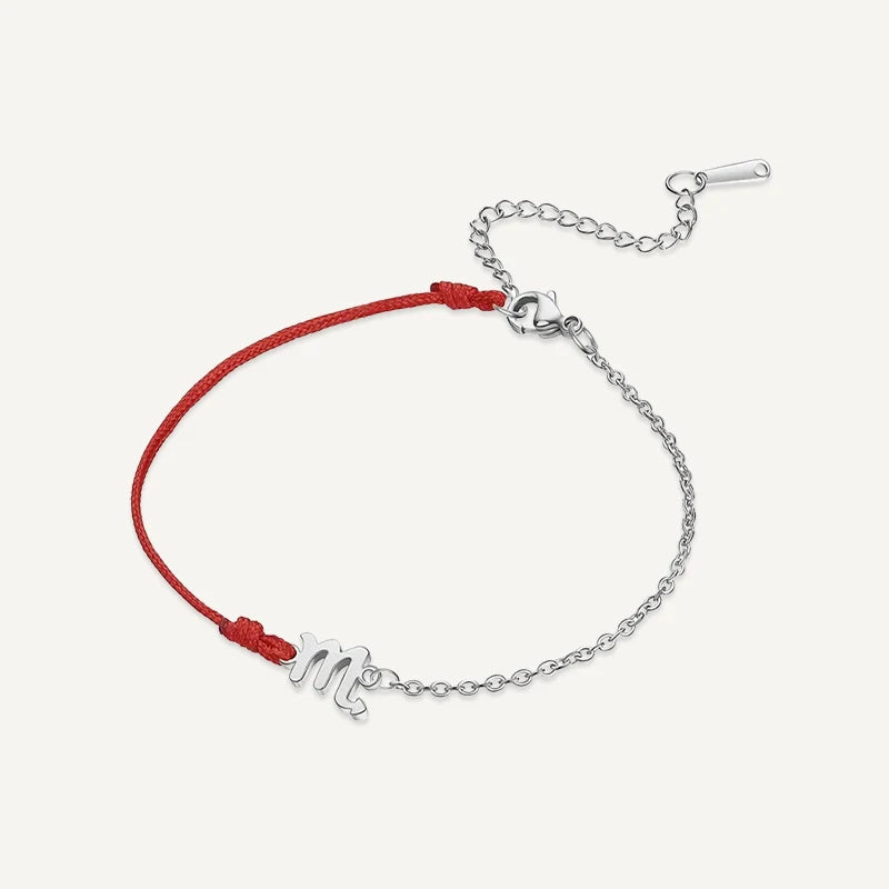 Bracelet Cordon Chaîne Signe Astrologique Argent Scorpion