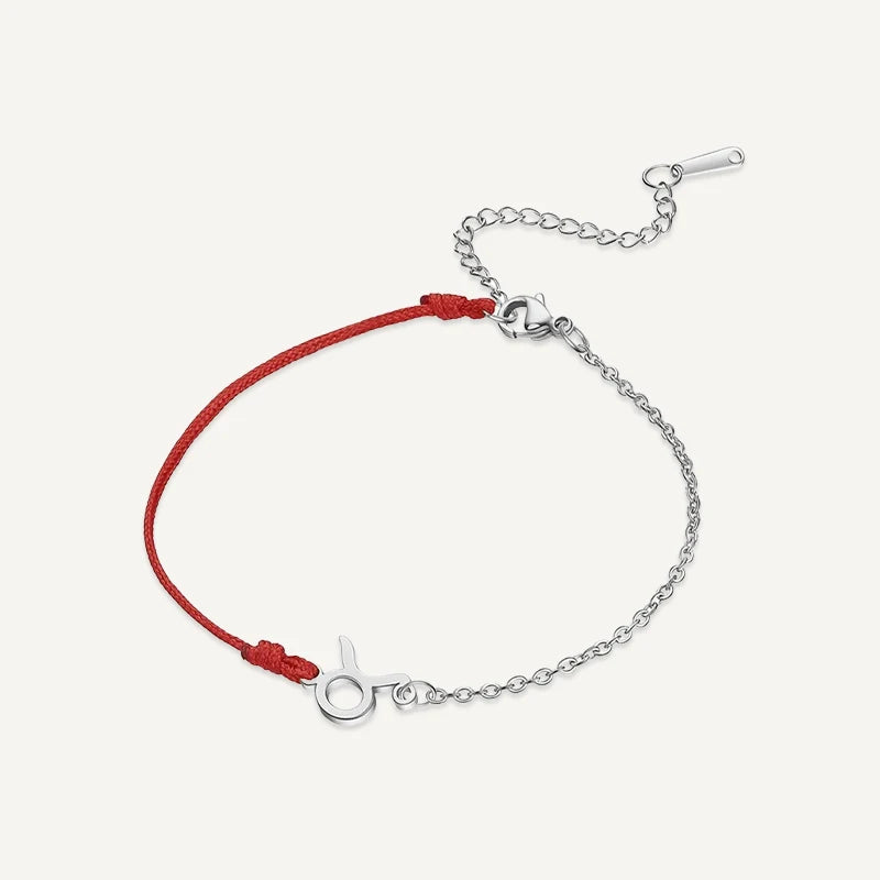 Bracelet Cordon Chaîne Signe Astrologique Argent Taureau