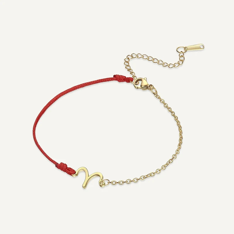 Bracelet Cordon Chaîne Signe Astrologique Or Bélier