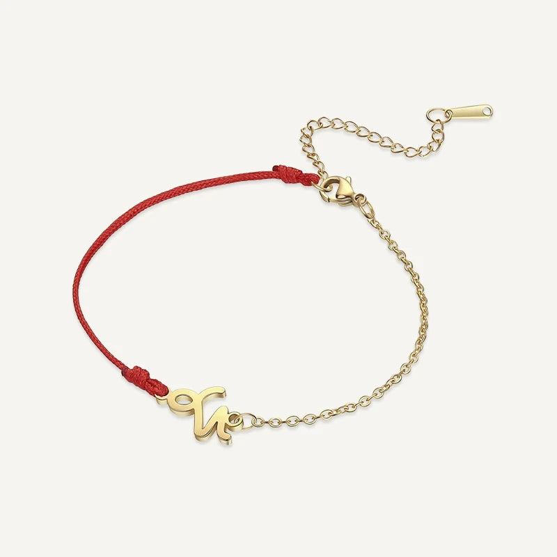 Bracelet Cordon Chaîne Signe Astrologique Or Capicorne