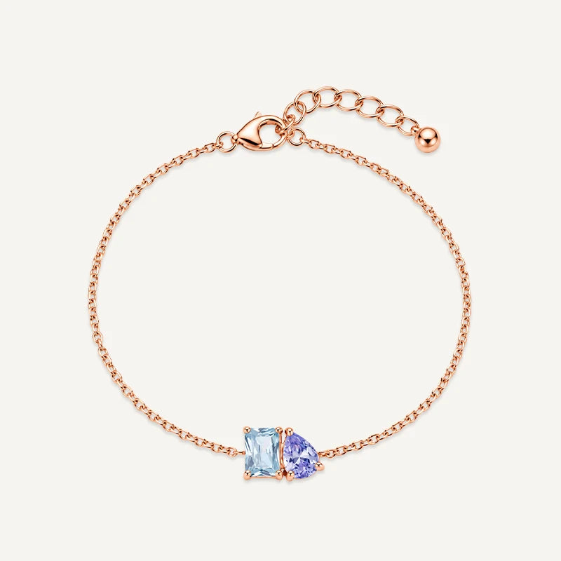 Bracelet Duo Pierres de Naissance Or Rose
