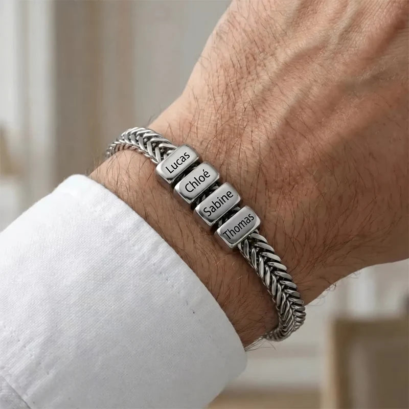 Bracelet Homme Multi-Prénoms Gravés