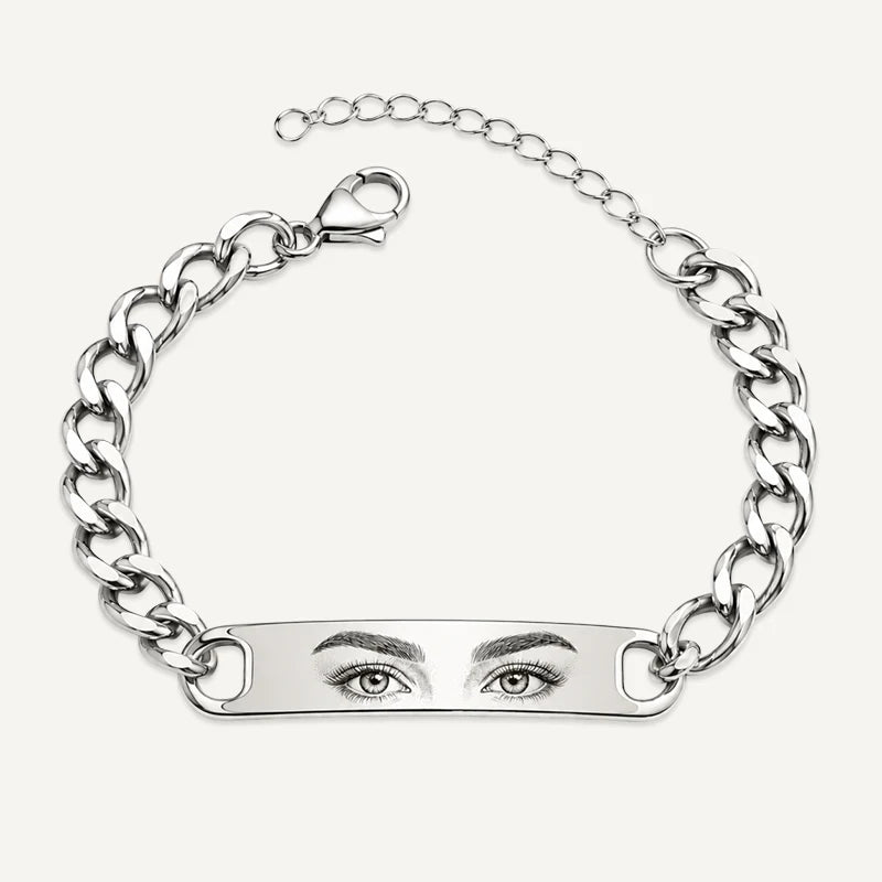 Bracelet Homme Photo Regard Argent