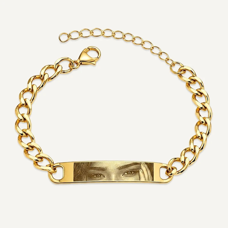 Bracelet Homme Photo Regard Or