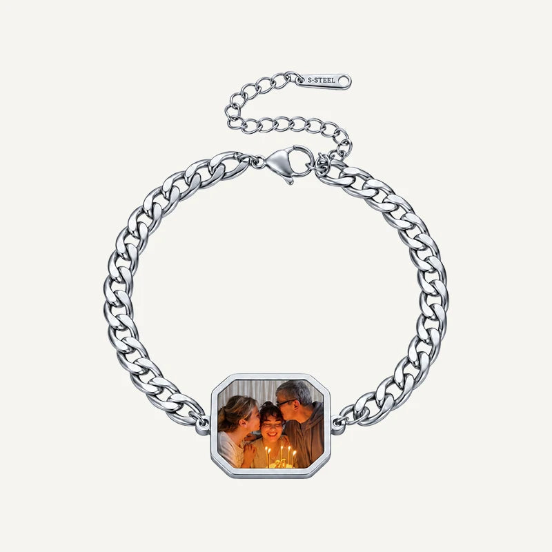 Bracelet Homme Photo Thermique Argent