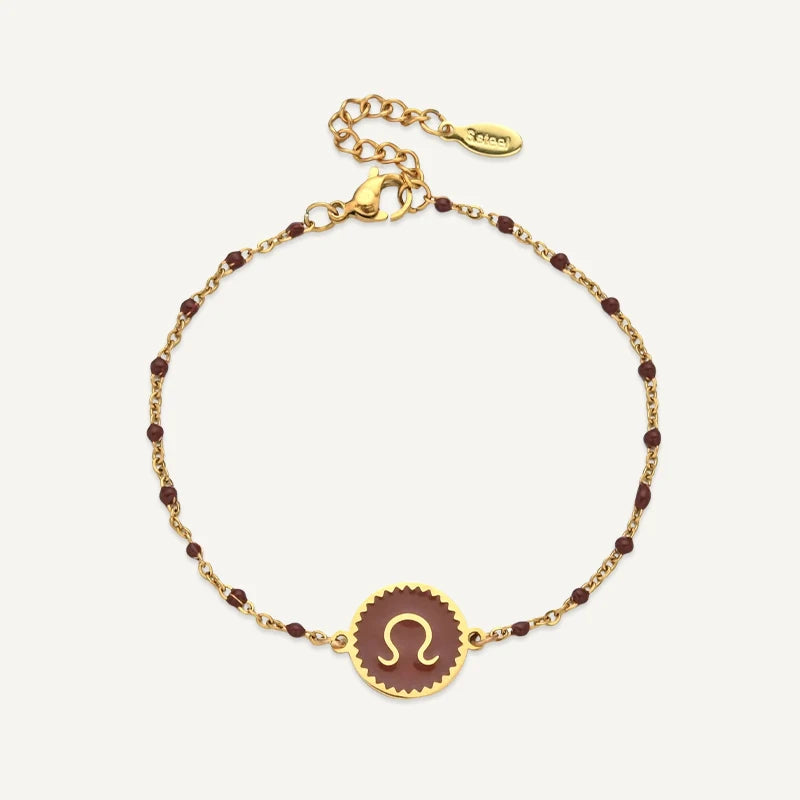 Bracelet Médaillon Coloré Signe Astrologique Lion