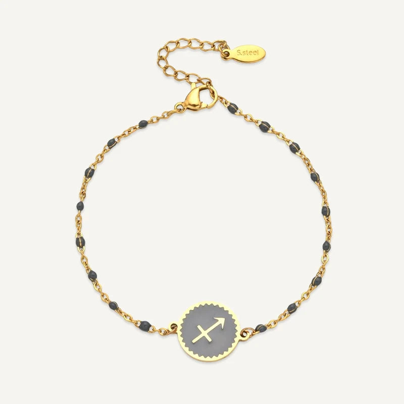 Bracelet Médaillon Coloré Signe Astrologique Sagittaire