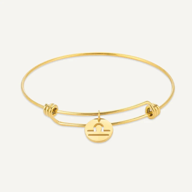 Bracelet Médaillon Signe Astrologique Or Balance