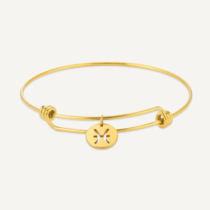 Bracelet Médaillon Signe Astrologique Or Poissons