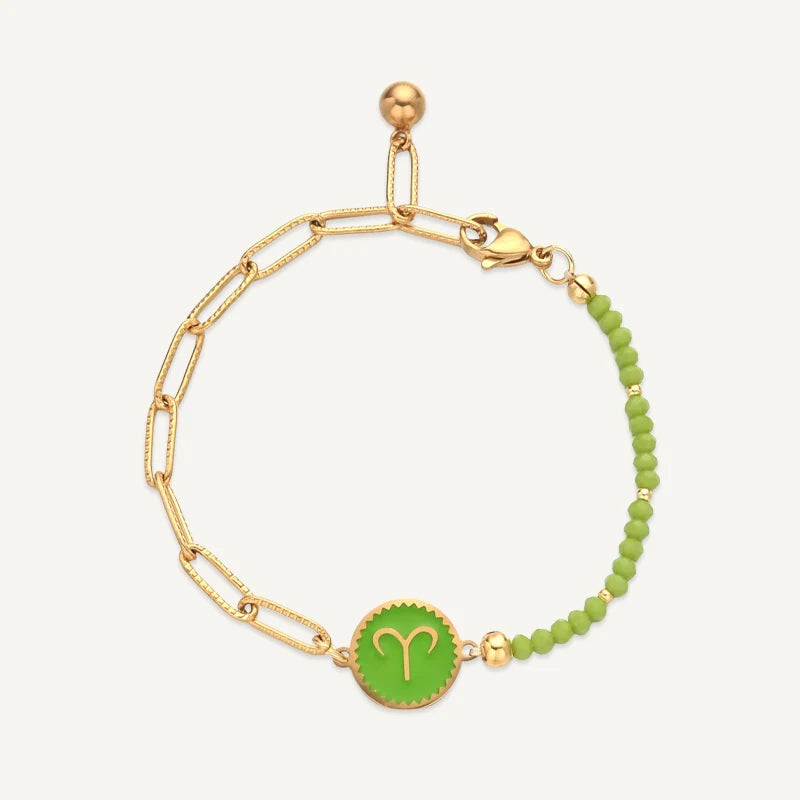 Bracelet Perles Colorées Signe Astrologique Bélier