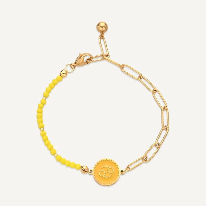 Bracelet Perles Colorées Signe Astrologique Cancer