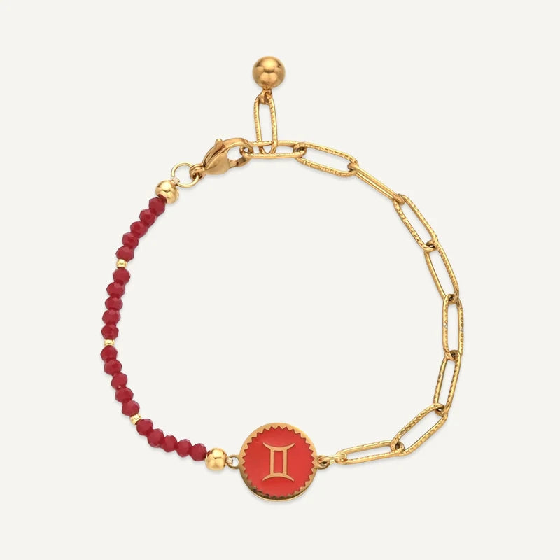 Bracelet Perles Colorées Signe Astrologique Gémeaux