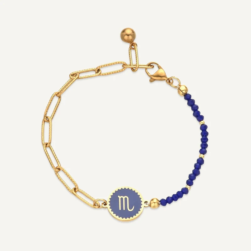 Bracelet Perles Colorées Signe Astrologique Scorpion