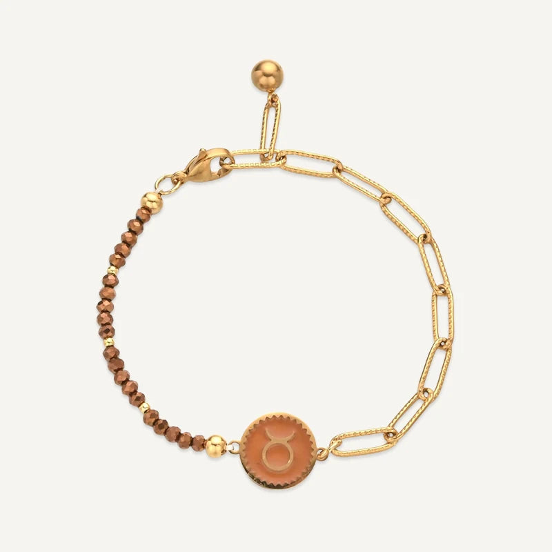 Bracelet Perles Colorées Signe Astrologique Taureau