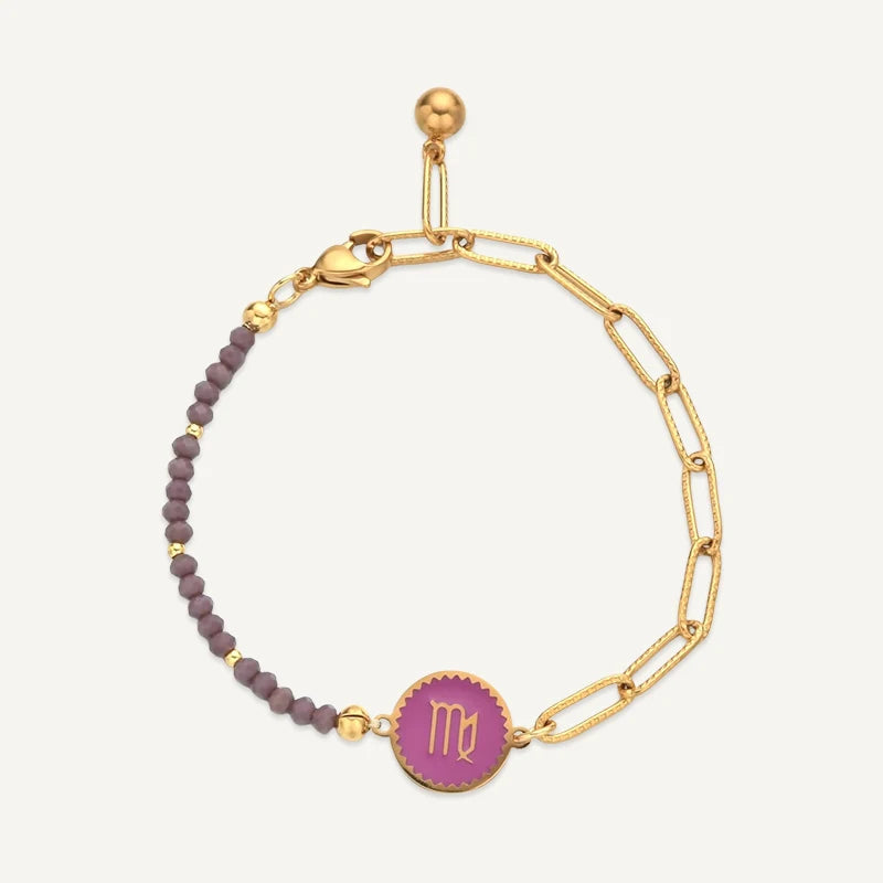 Bracelet Perles Colorées Signe Astrologique Vierge