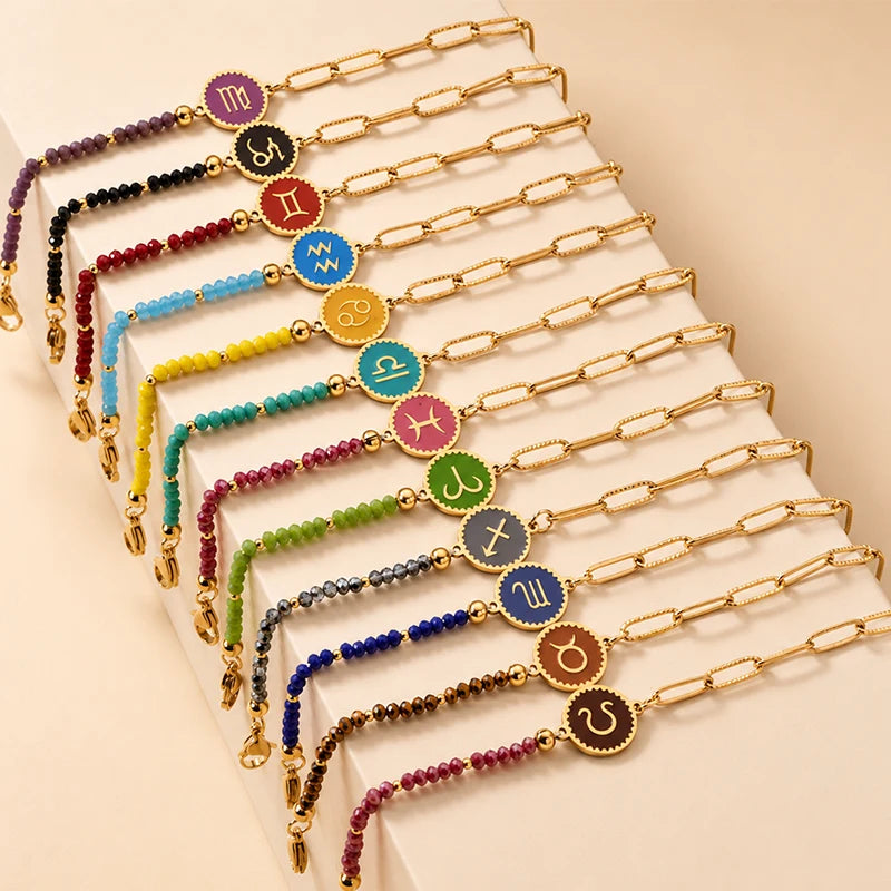 Bracelet Perles Colorées Signe Astrologique