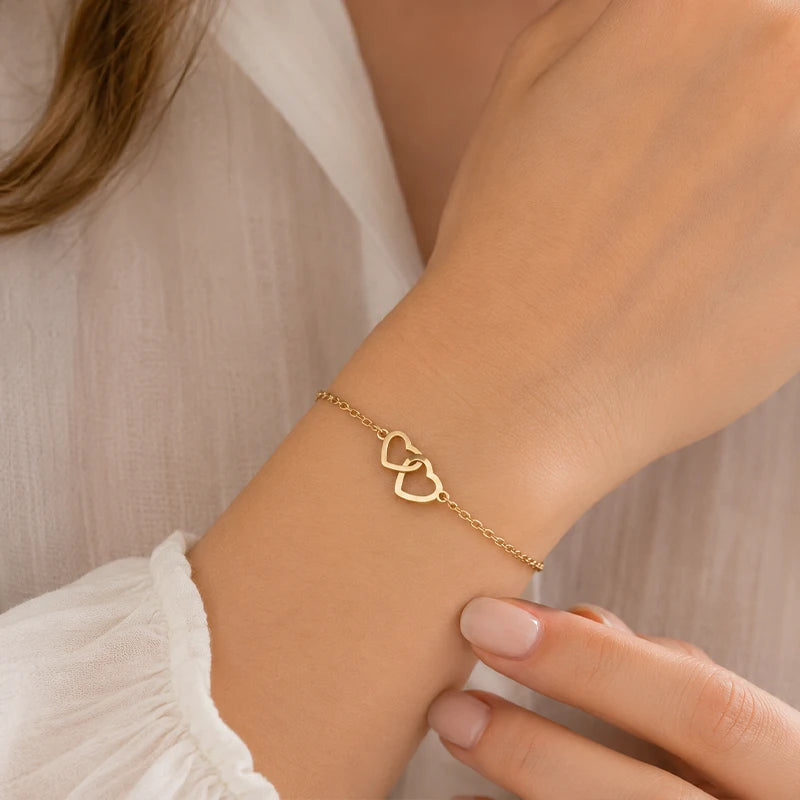 Bracelet Personnalisé Cœurs Entrelacés