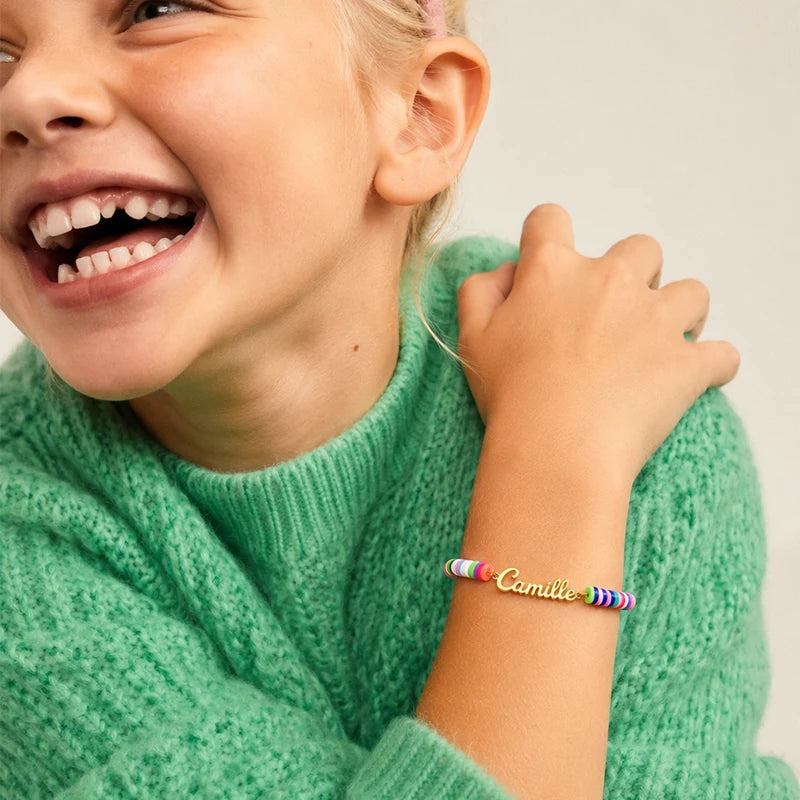 Bracelet Prénom Enfant Multicolore Or Enfant