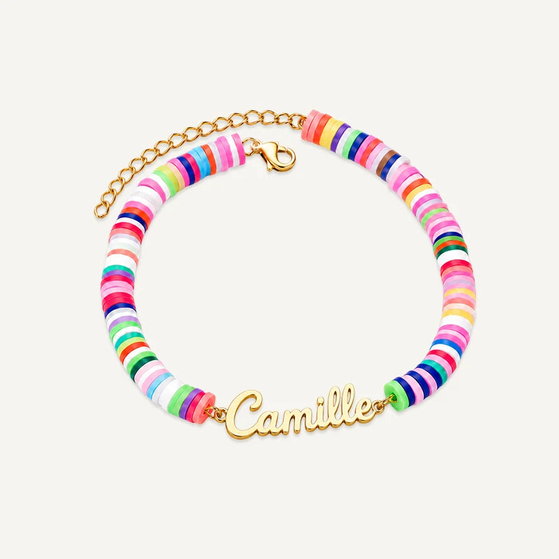 Bracelet Prénom Enfant Multicolore Or