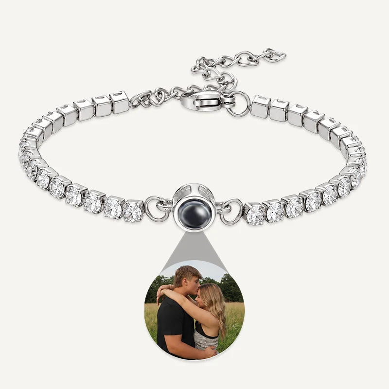 Bracelet Tennis Photo Projection Argent
