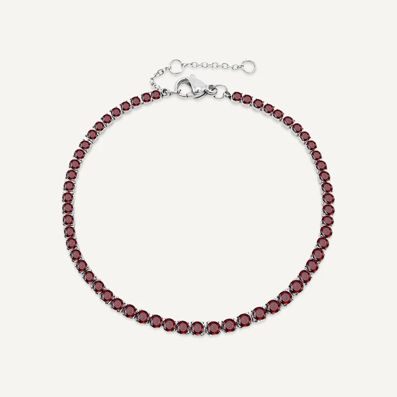 Bracelet Tennis Pierre de Naissance Argent Janvier