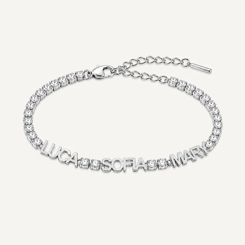 Bracelet Tennis Prénom Personnalisé Argent