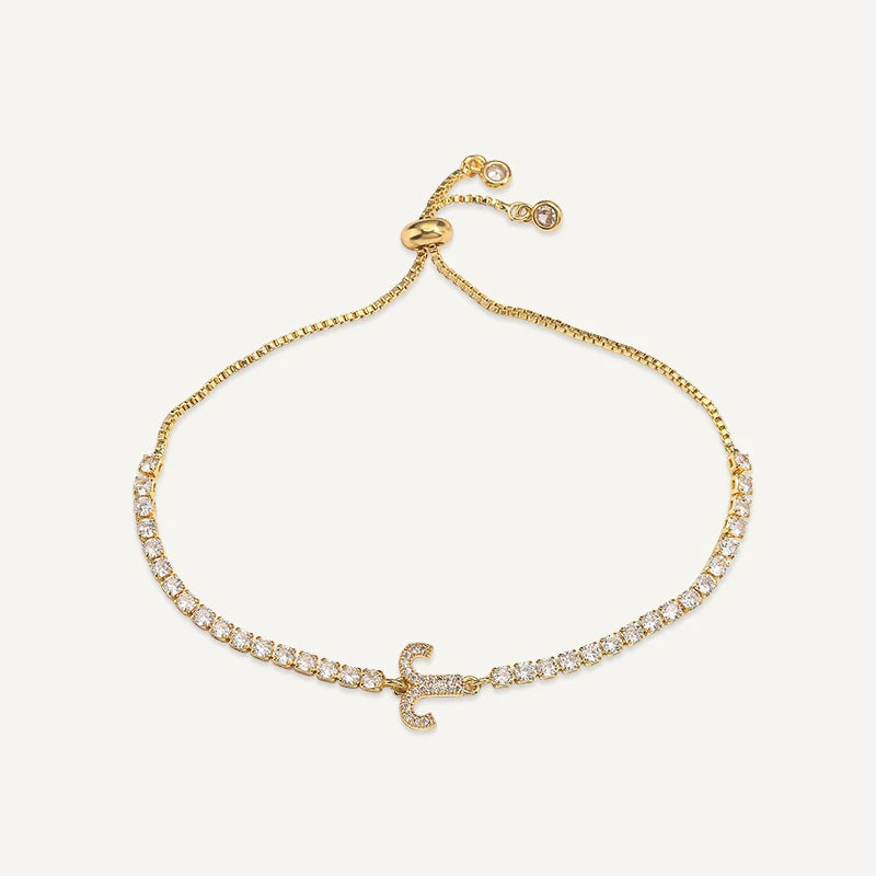 Bracelet Tennis Signe Astrologique Or Bélier