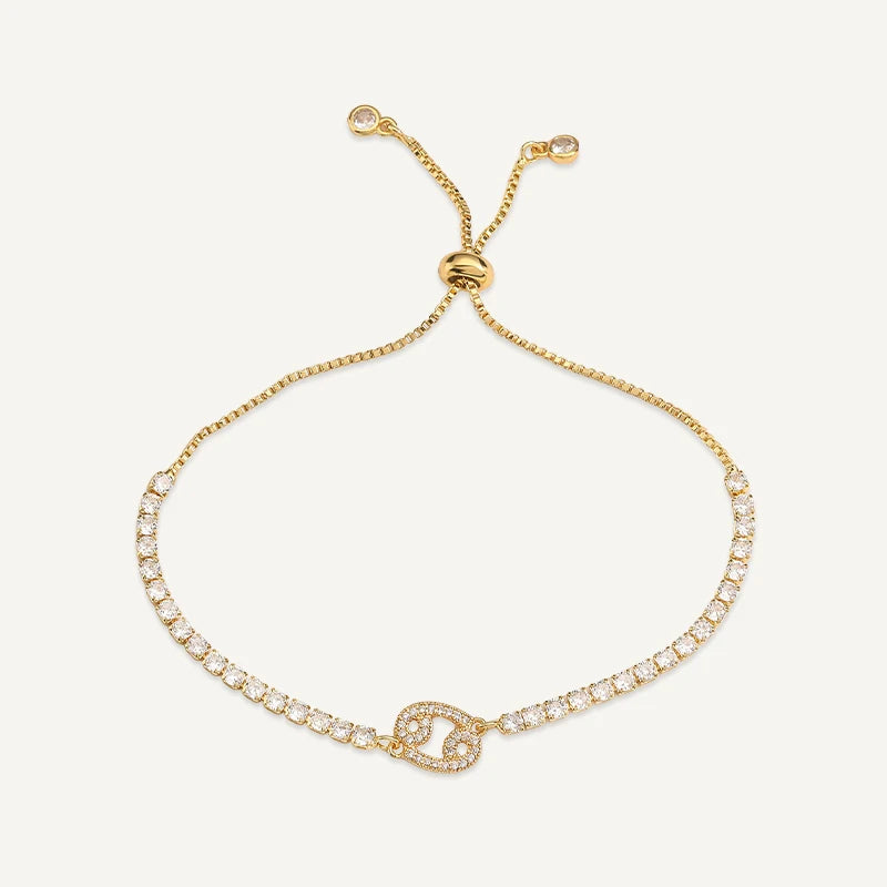 Bracelet Tennis Signe Astrologique Or Cancer