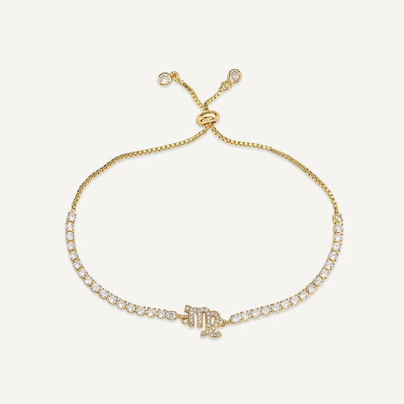 Bracelet Tennis Signe Astrologique Or Vierge