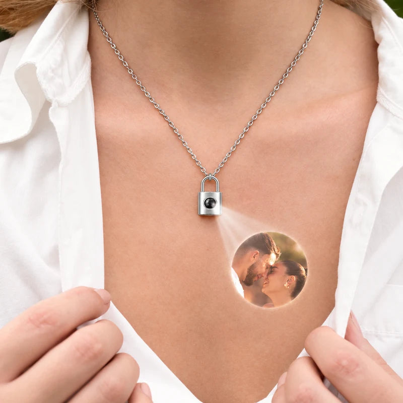 Collier Cadenas Projection Photo Argent Femme