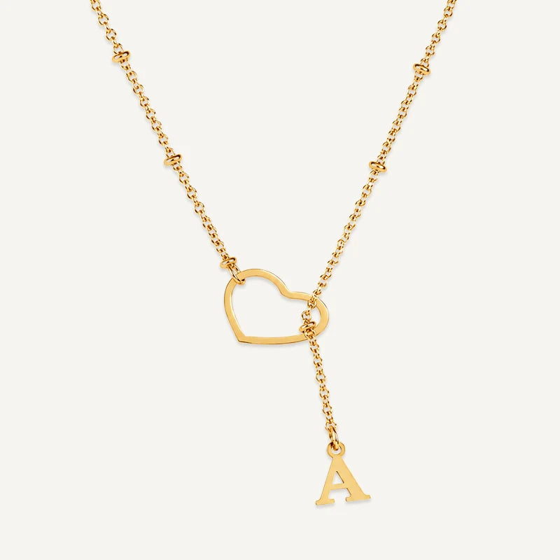 Collier Cœur avec Initiale Suspendue Lettre A