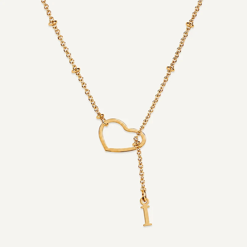 Collier Cœur avec Initiale Suspendue Lettre I