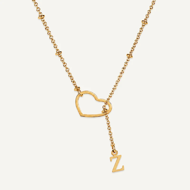 Collier Cœur avec Initiale Suspendue Lettre Z