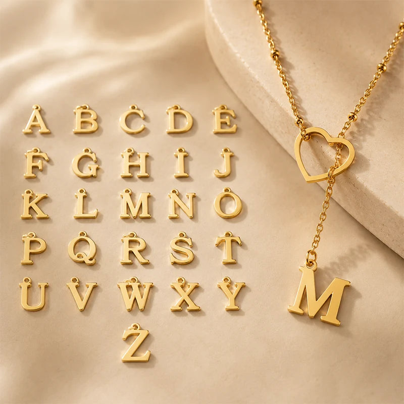 Collier Cœur avec Initiale Suspendue Lettre