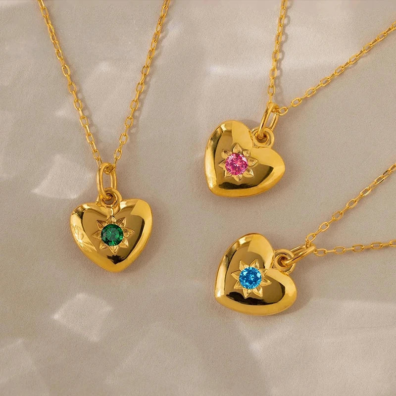 Collier Cœur avec Pierre de Naissance