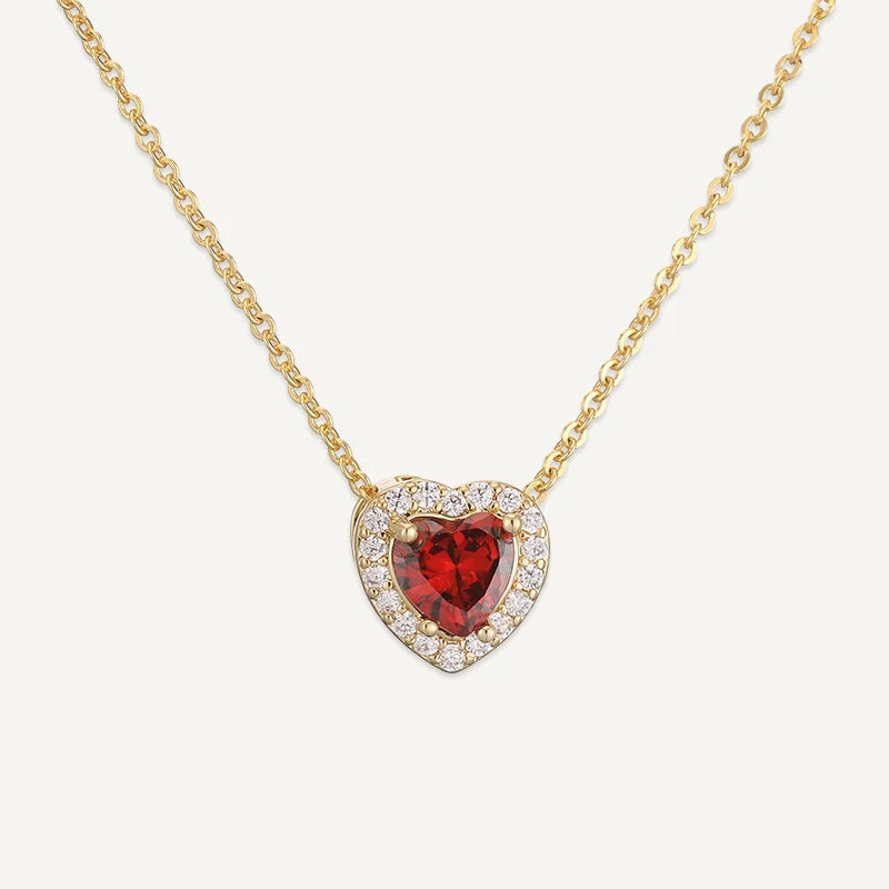 Collier Cœur avec Pierre de Naissance et Strass Janvier
