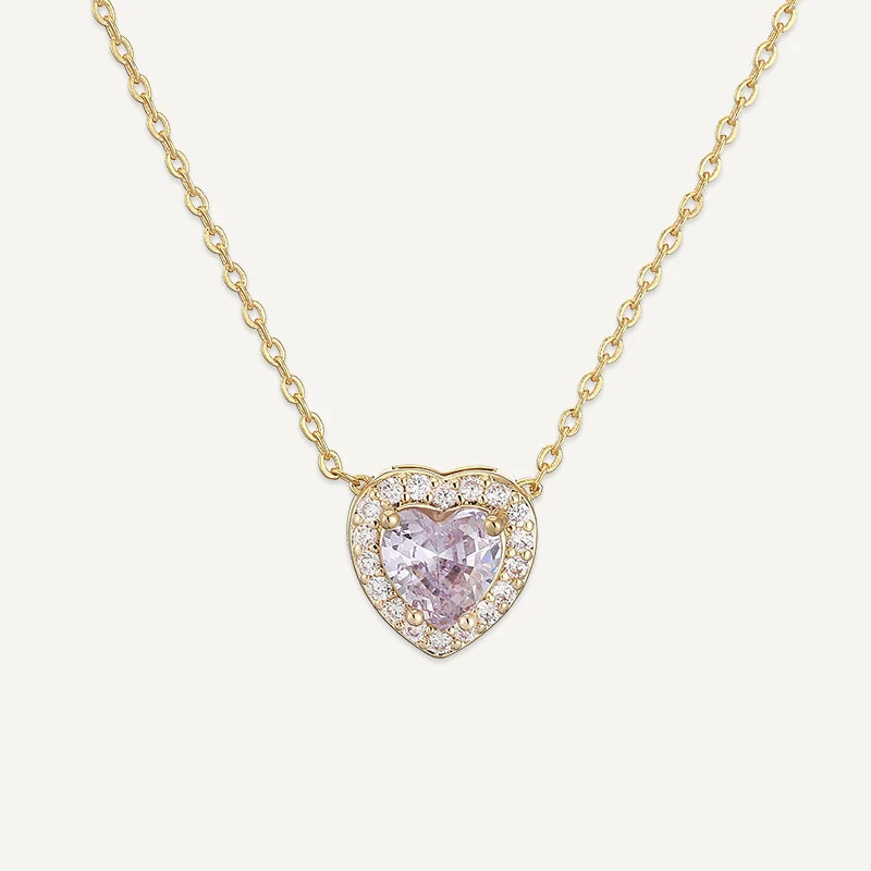 Collier Cœur avec Pierre de Naissance et Strass Juin
