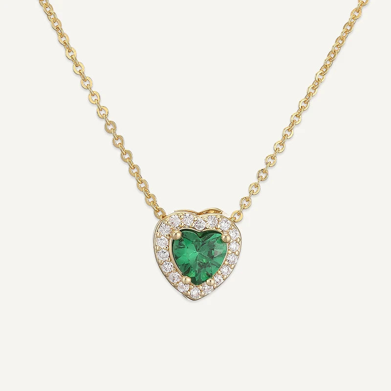 Collier Cœur avec Pierre de Naissance et Strass Mai