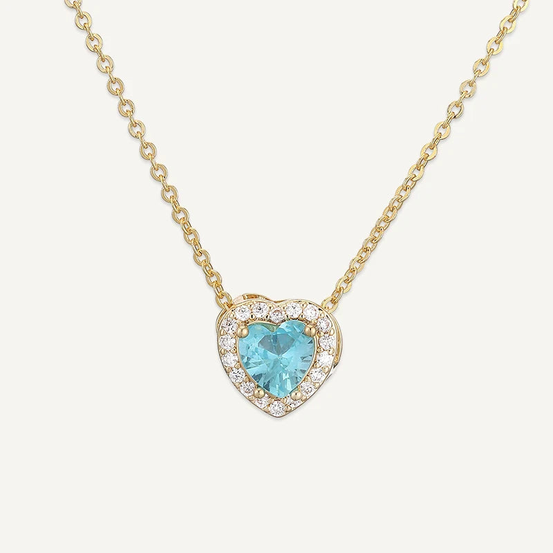Collier Cœur avec Pierre de Naissance et Strass Mars