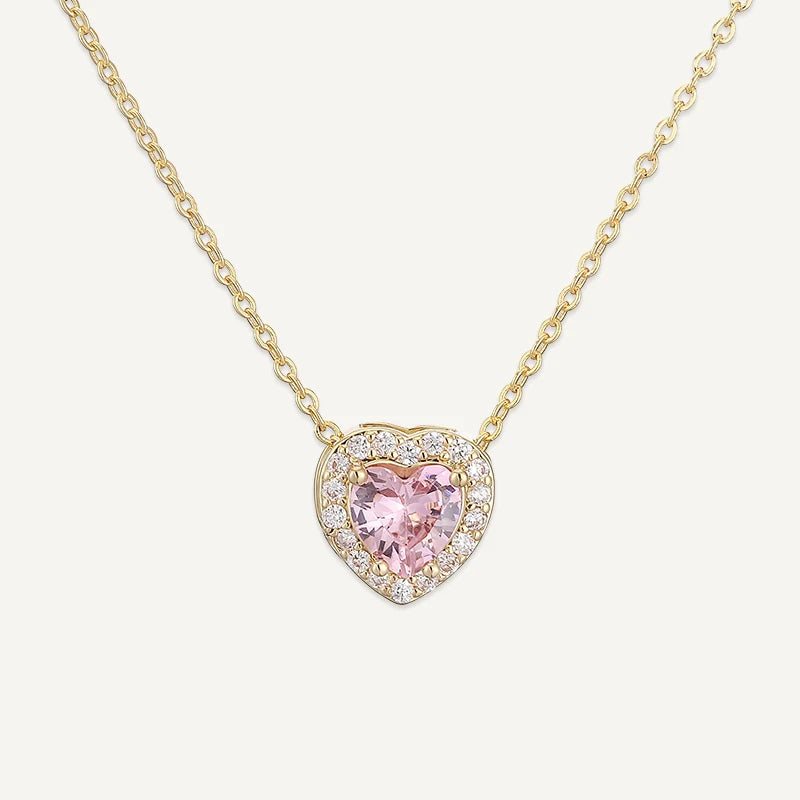 Collier Cœur avec Pierre de Naissance et Strass Octobre