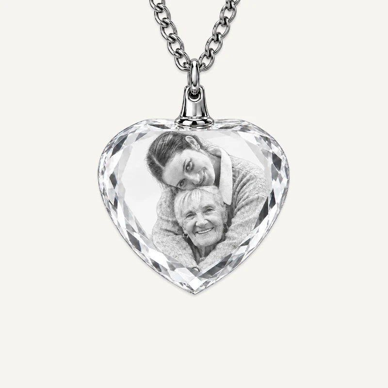 Collier Cœur Cristal 3D Personnalisé